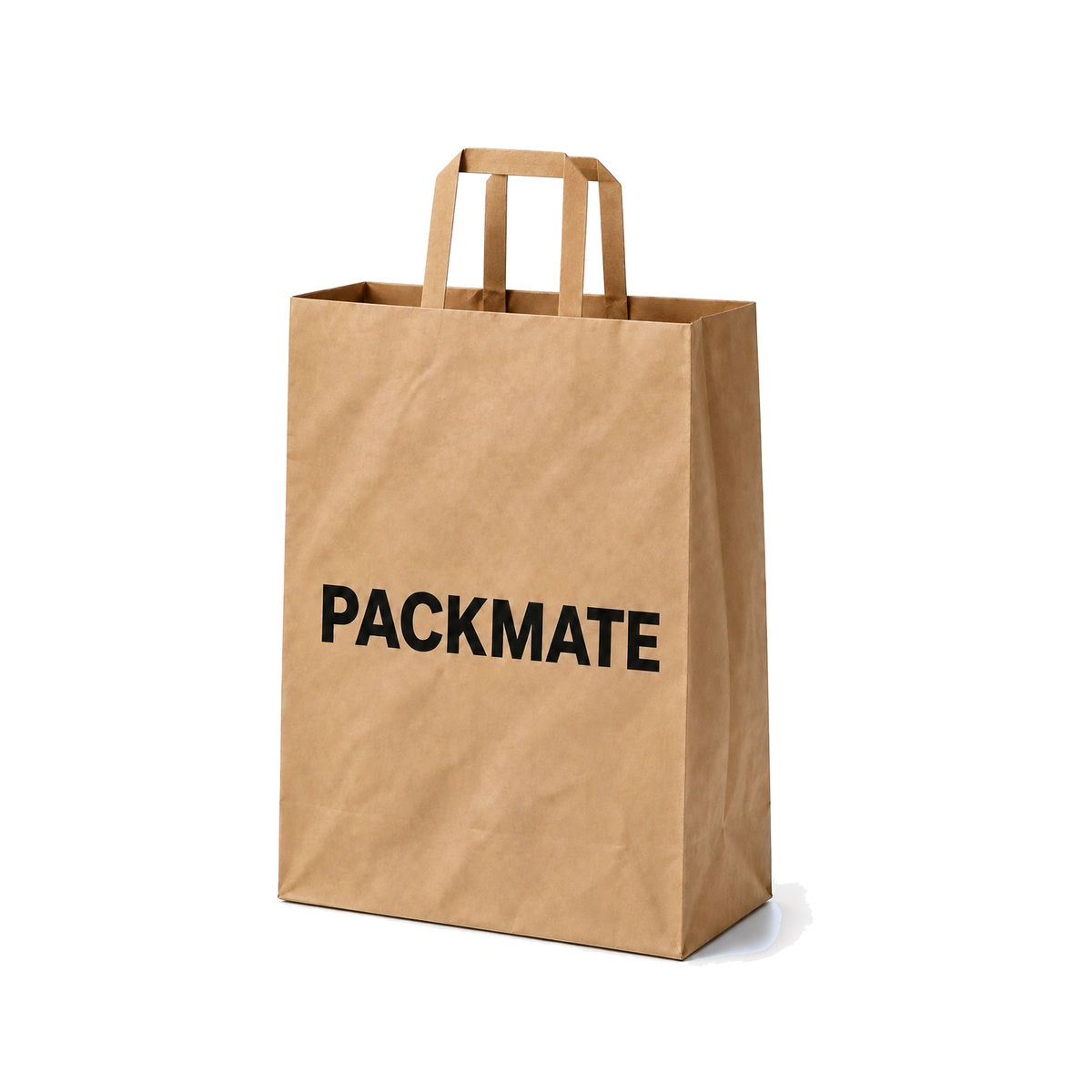 L portrait kraft paper bag with flat handle