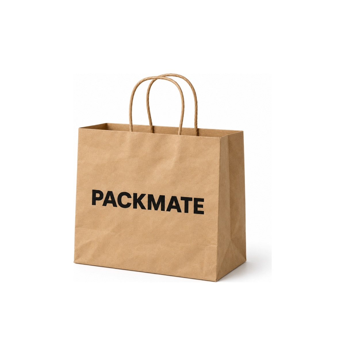 M near-square kraft paper bag with twisted handle