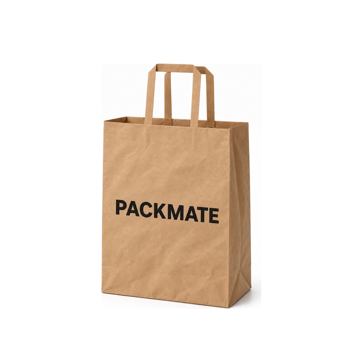S portrait kraft paper bag with flat handle