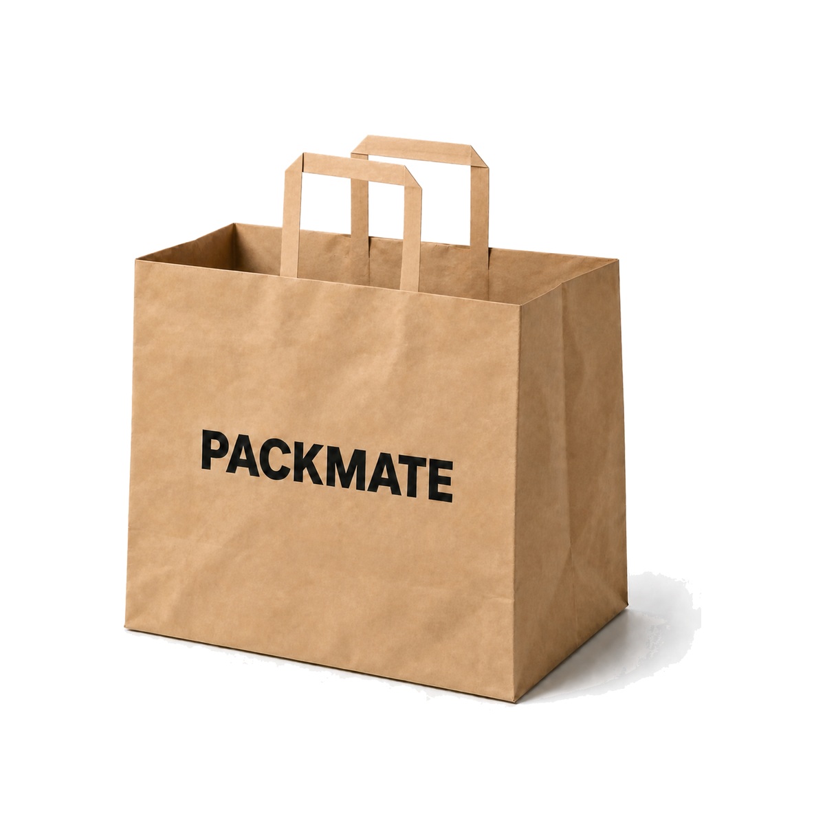 XL square kraft paper bag with flat handle